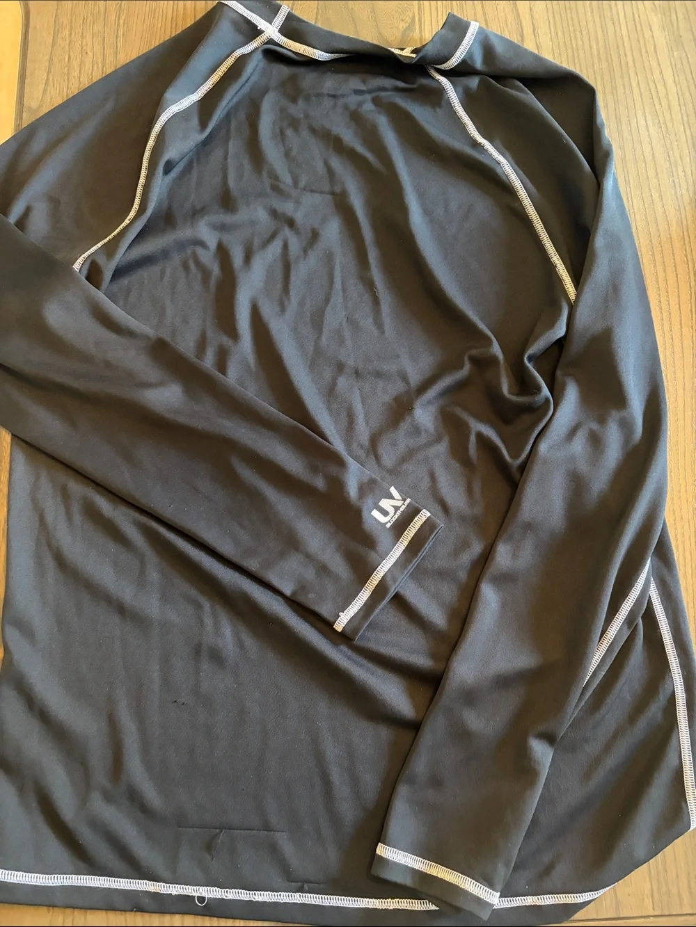 Speedo Men's Black Long-Sleeve Performance Swim Jacket with Gray Trim